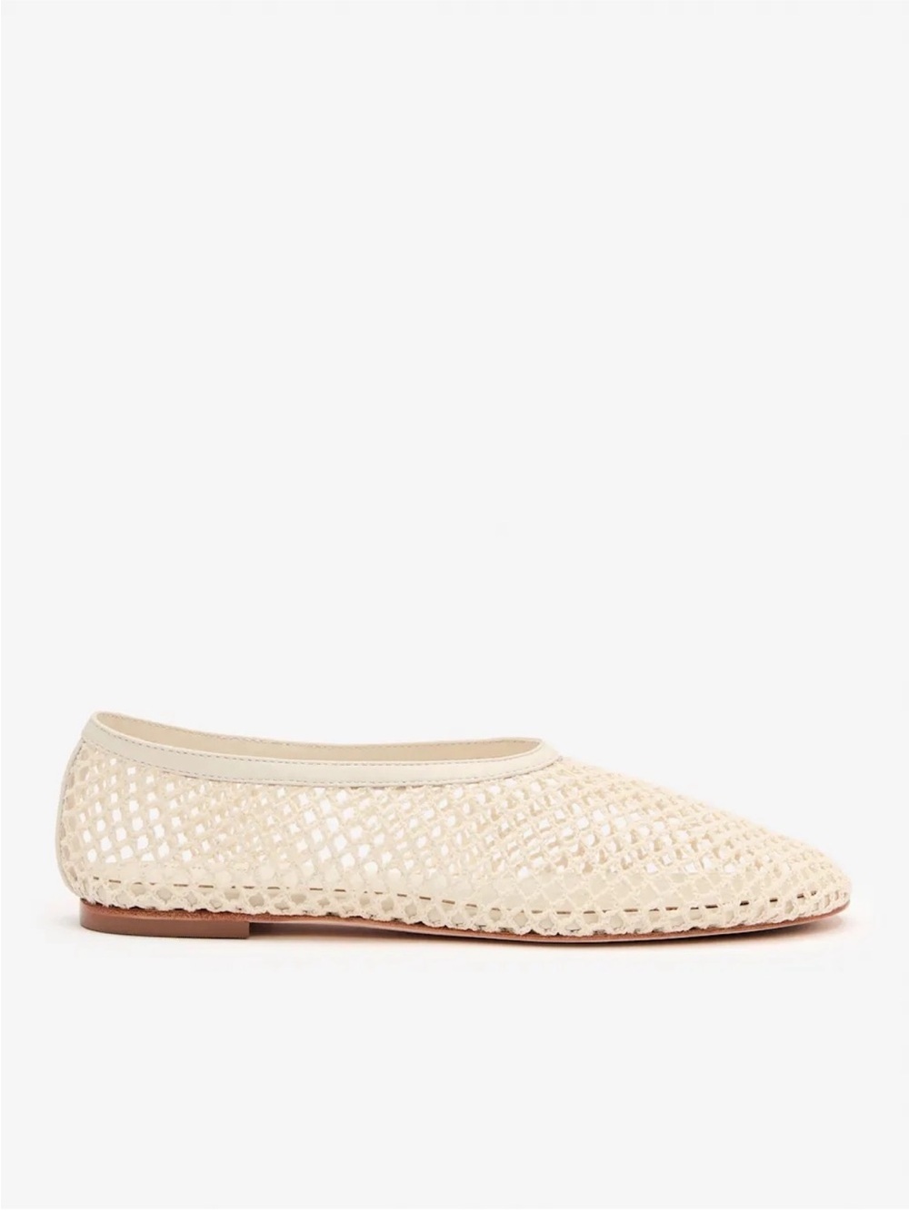 New Reformation Britt Mesh Ballet Flats Ivory Cream Size 9.5